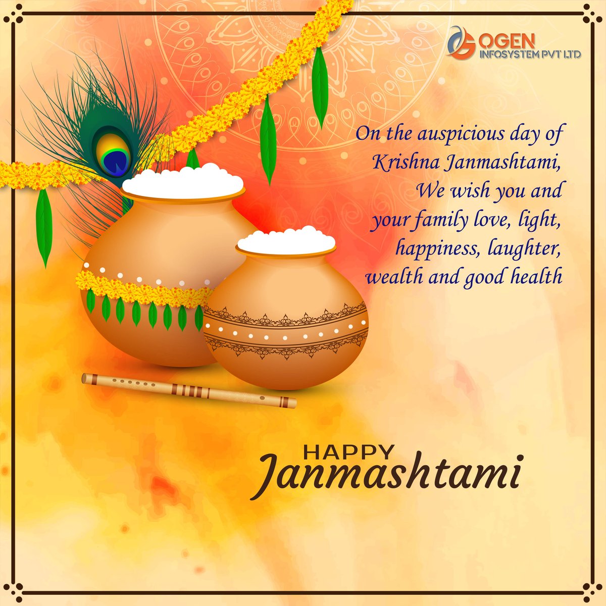 ogeninfosystem's tweet photo. On the auspicious day of Shri Krishna Janmashtami, I wish you and your family love, light, happiness, laughter, wealth and good health

HAPPY KRISHNA JANMASHTAMI
#JaiShreeKrishna #RadheRadhe #Krishna #HappyJanmashtami #KrishnaJanmashtami https://t.co/ZAdOtb67pT