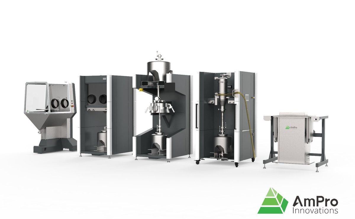 AmProInnovatio1's tweet photo. Safely convert powder to part with 0% powder exposure to open air. 

AmPro's fully closed-system powder handling suite is safety, performance &amp; convenience combined. 

https://t.co/tqcRayKKT0 https://t.co/sQCXdXZJ7c