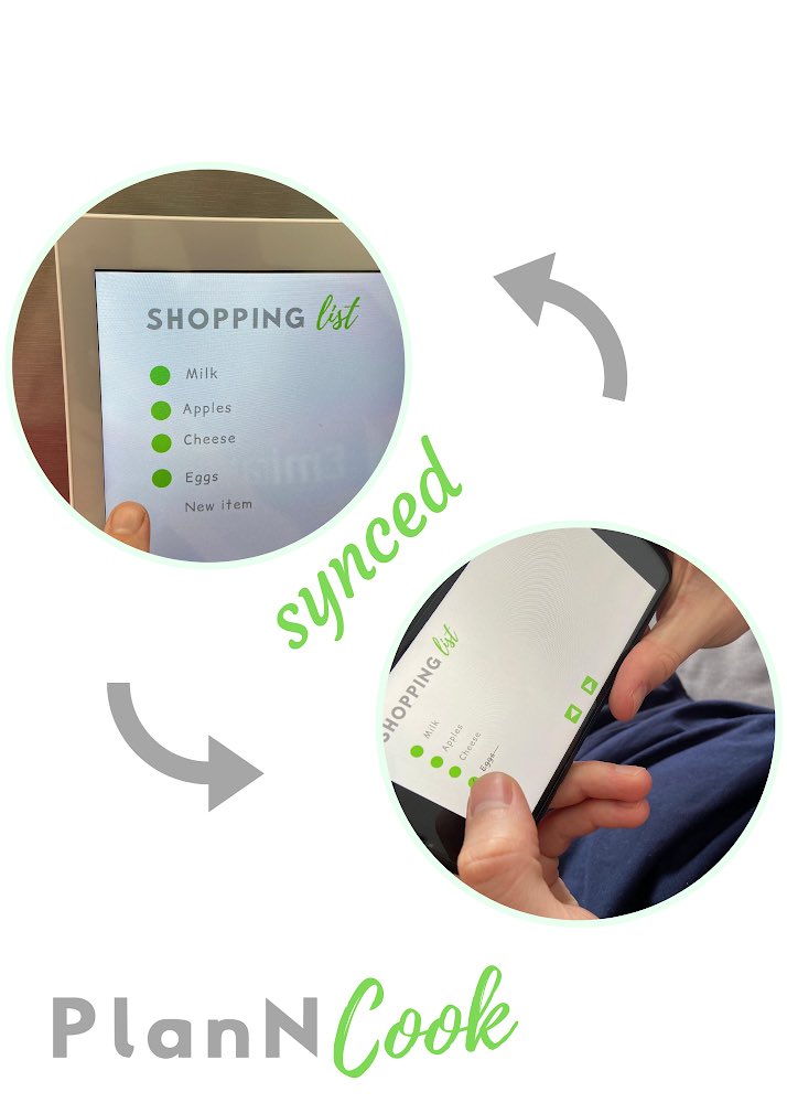 PlanNCook1's tweet photo. Add your products in your shopping list on the PlanNCook tablet and check  them on your phone through your PlanNCook app 📲 #shopping #sync #Kickstarter #indiegogo #crowdfunding #newproject https://t.co/WqabJzW5Ep