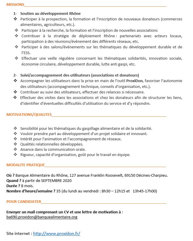 Proxidon's tweet photo. #OFFRE #SERVICECIVIQUE
Nous recherchons notre prochain #servicecivique qui viendra compléter notre super équipe ProxiDon Rhône à la rentrée ! 😁 Tous les détails du poste sont sur les photos. 👇

Pour candidater :  CV et lettre de motivation à ba690.proxidon@banquealimentaire.org https://t.co/KxfGCeMZuN