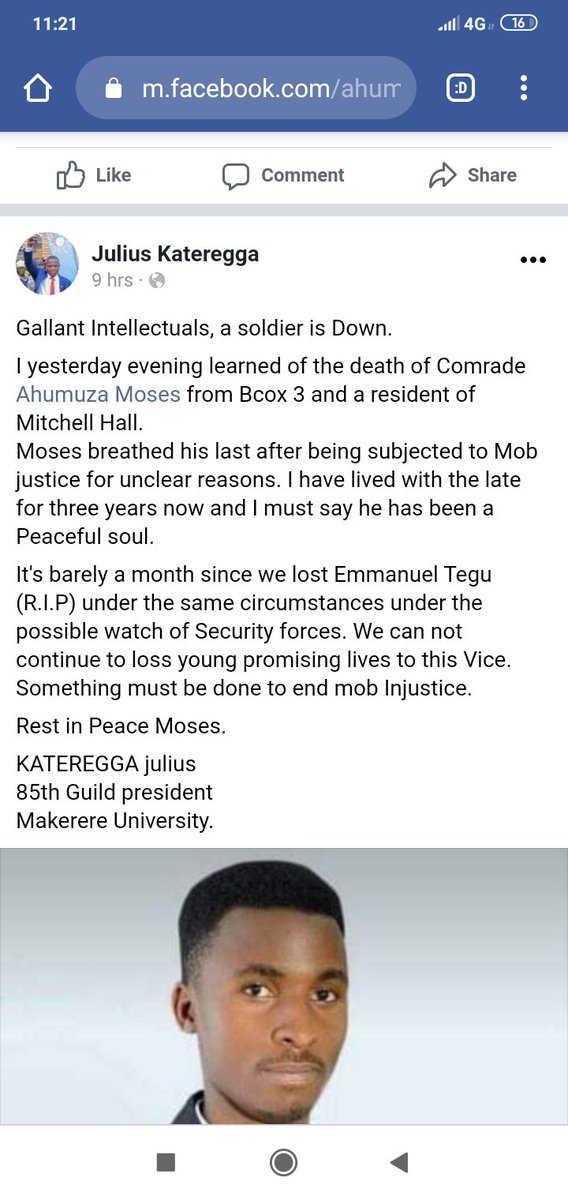tufaaki's tweet photo. We should condemn violence! Normalising violence is costly! Rest in peace Moses #LDUs @PoliceUg #UPDF #ViolentSociety #BodaBodas @UPDFspokespersn @FredEnanga1 @Patrickonyango1 @amanyanthony2 https://t.co/Uxax0csOYZ