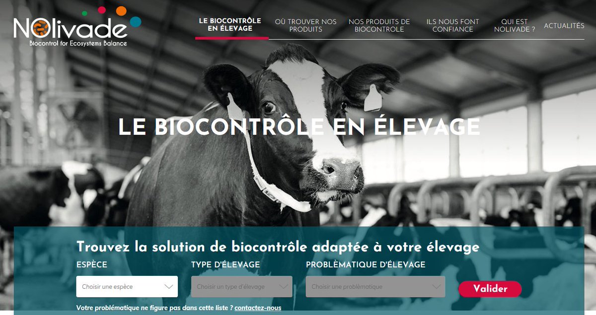 Un nouveau site pour Nolivade ! 
Nolivade, pionnier du biocontrôle en élevage, présente l’action des bactéries positives, composant ses produits.
Différentes solutions de biocontrôle vous sont proposées, en ruminants, porcs ou volailles.
nolivade.com