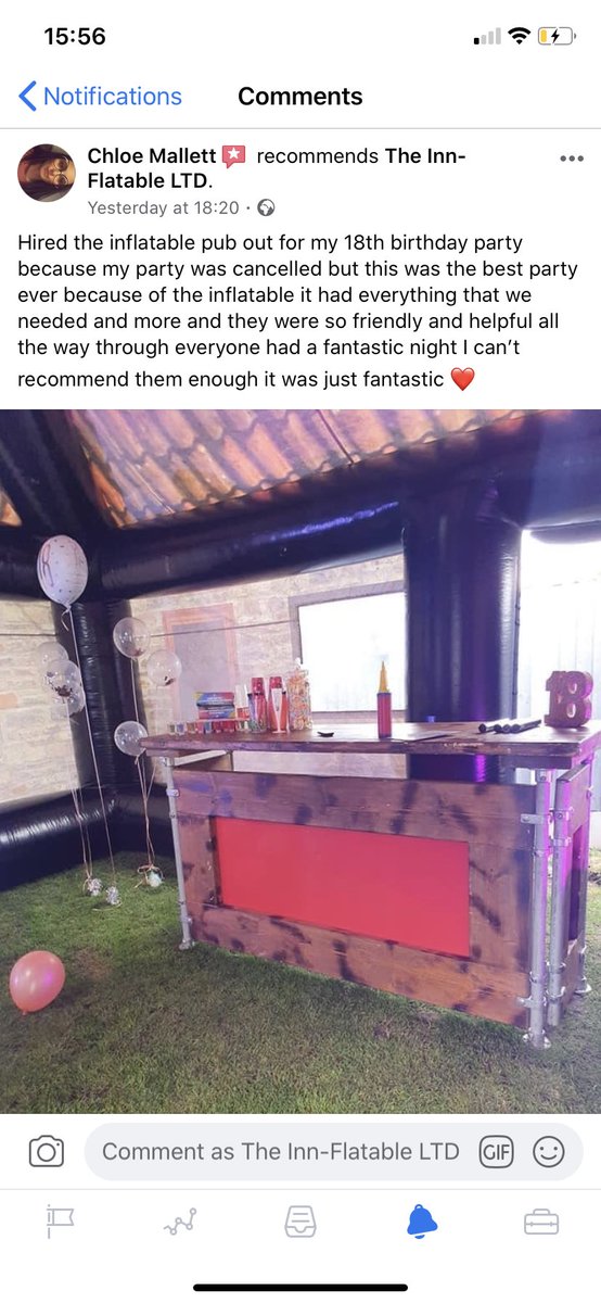 TFlatable's tweet image. Thank you for the great review :) 
Glad you had an amazing time 🍾🥂
#inflatablepub #18thbirthday #reviews #birthdayparty