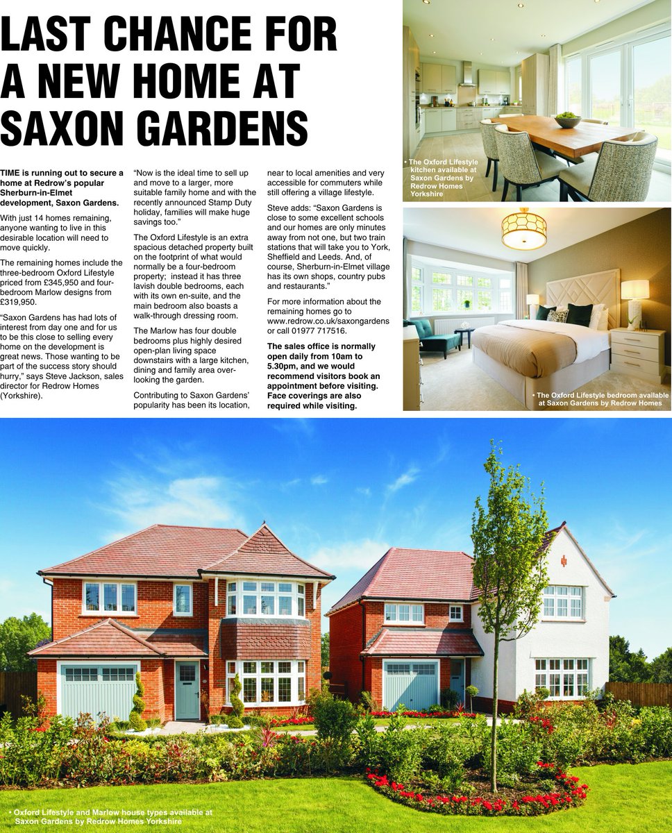 YorkshireProps's tweet image. Just one of NINE editorial pages featuring @RedrowHomes @Redrowplc in our August issue. Content provided by @ActivePRuk.

Send your Press Releases to: editorial@yorkshire-properties.co.uk in time for the September issue.