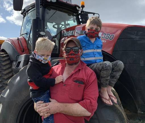 brumby_susan's tweet photo. What does a 21st century farmer look like in Victoria? Being adaptive and taking appropriate action. Check out the images on #Masksonfarm @vfflivestock @VFFGrains @UDV #SnapshotruralVic @ABCRural @FarmerHealth https://t.co/jU5q2IJu7z