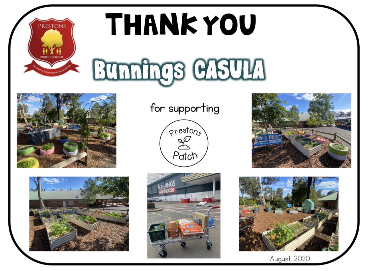 PrestonsPatch's tweet photo. Thank you @Bunnings Casula for supporting @PrestonsPatch @PrestonsPS! https://t.co/SnNQfRdokb