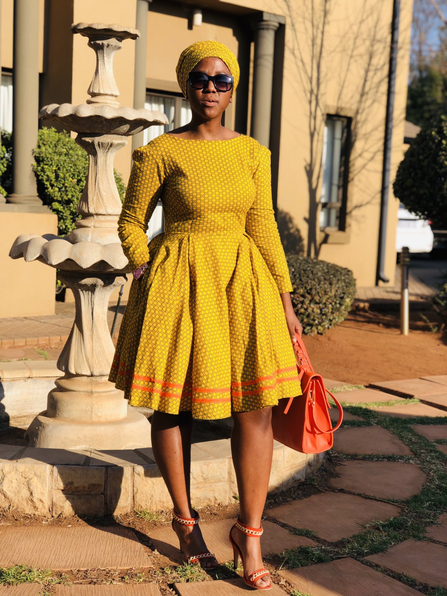 Yellow deals shweshwe dresses