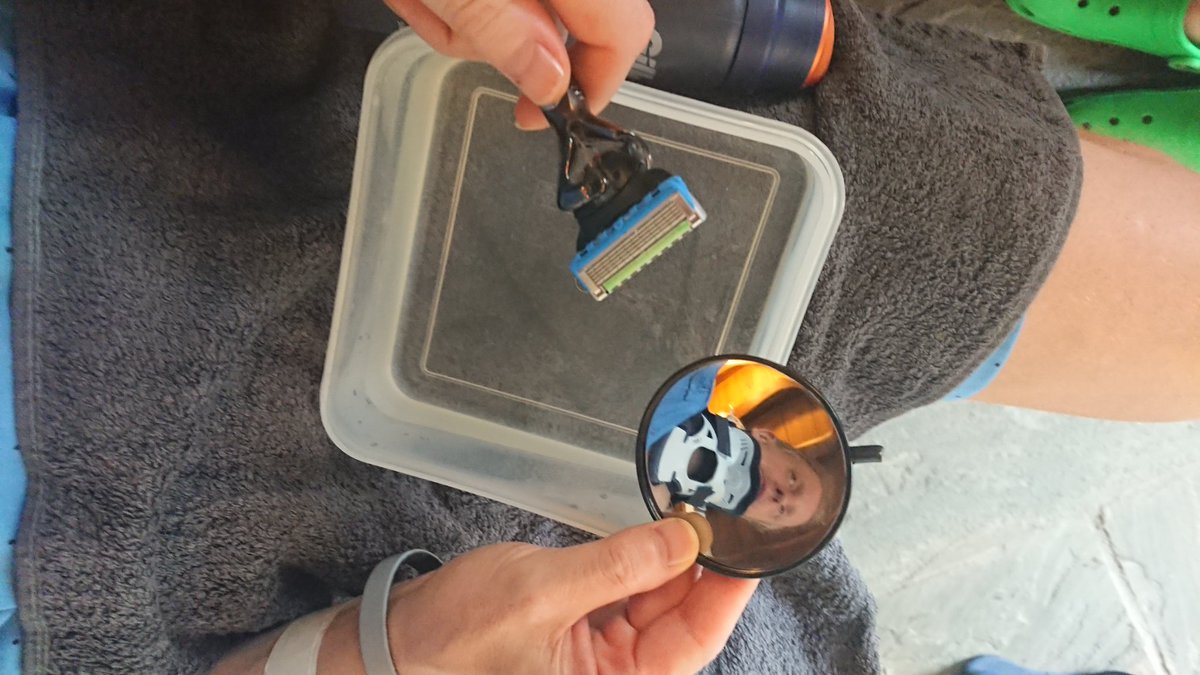 runningMDSrob's tweet photo. #brokenneckchronicles...sorry the beard was so irritating I had to get rid of it. Utilised the broken mirror from my crash bike! About all that is left that is useful... 😒😕😁
@HelpforHeroes
@MarkElliott52
#feelhuman #grateful https://t.co/Hm87yKRCJk