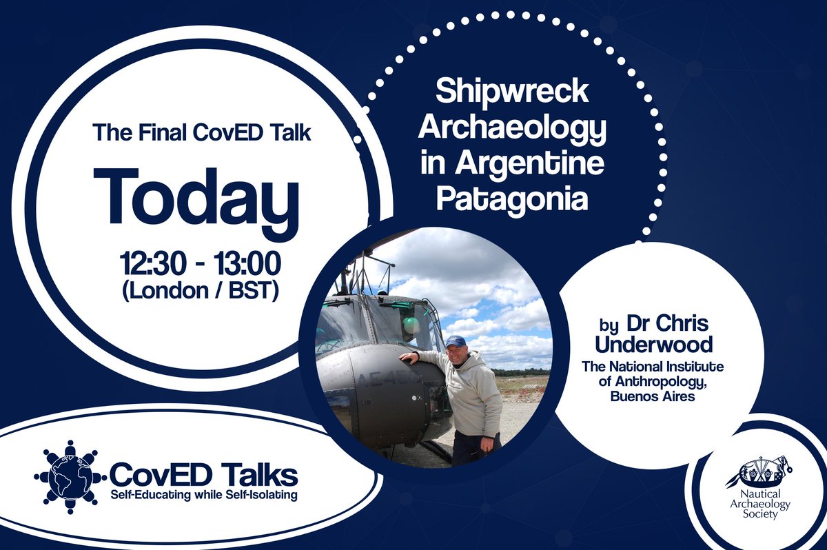 Are you joining us for the #CovEDTalk finale today? 🌟

Last, but definitely not least, in our #selfeducation whilst in #selfisolation series, we have Dr Chris Underwood from The National Institute of Anthropology, Buenos Aires

Register here: nauticalarchaeologysociety.org/coved-talks-we…