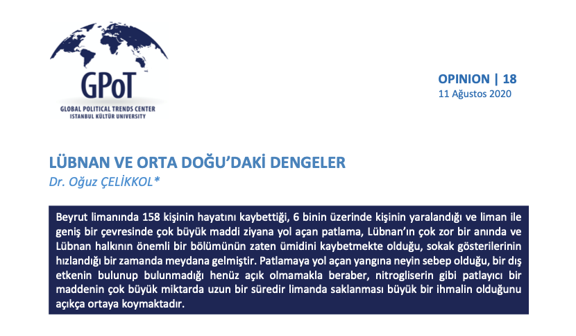 Opinion | Oğuz Çelikkol (<a href="/OguzCelikkol/">Oğuz Çelikkol</a>)

📌Lübnan'da yaşanan son gelişmelerin, büyükelçilik dönemlerinin ve Orta Doğu'daki günümüz dengelerinin yer aldığı görüş yazısına ulaşmak için tıklayınız: gpotcenter.org/sites/default/…