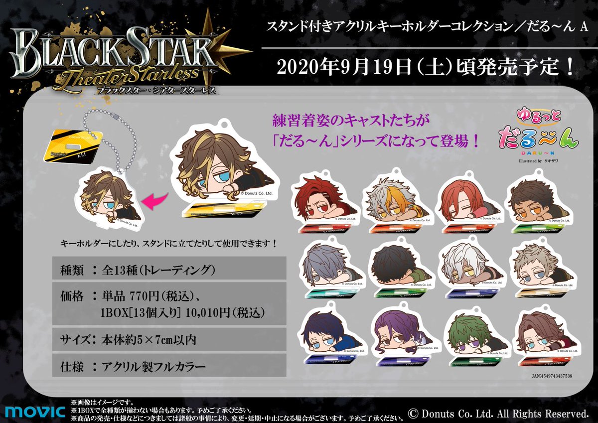 公式 ブラックスター Theater Starless ブラスタ だる ん シリーズ 予約受付中 ムービック様より 練習着姿のキャストたちが だる ん シリーズになって登場 全国アニメイト アニメイト通販 ムービック通販にて予約受付中 ム ビック