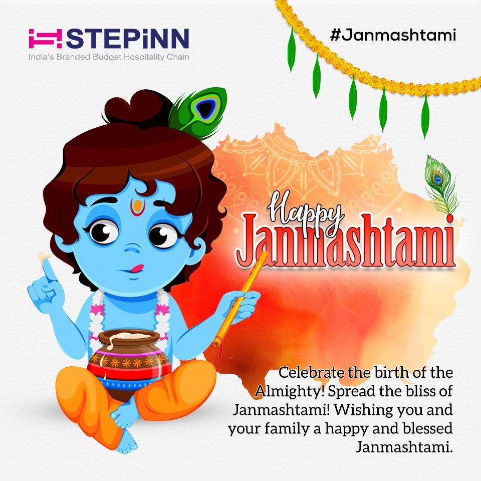 StepinnHotel's tweet photo. May you and your family be showered with love, peace, and prosperity this Janmashtami. 
Wishing everyone Happy Janmashtami! 
https://t.co/v6QSTu1weq
#STEPiNNHotels #HappyJanmashtmi #Janmashtmi2020 #JaiShreeKrishna #harekrishna https://t.co/QhwYHCnCGQ