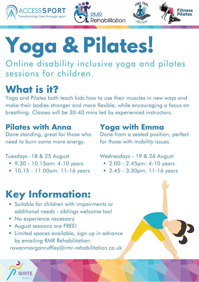 CP_Sport's tweet photo. Online disability inclusive Yoga and Pilates opportunities for children. @AccessSport https://t.co/hf7aVU4ZG3