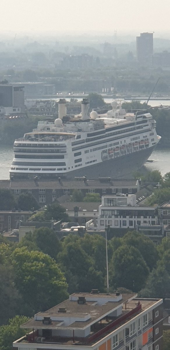 HeinRaat's tweet photo. @rotterdam says goodbye to MS Rotterdam that leaves the city for the last time. https://t.co/dQR7RIlDhN
