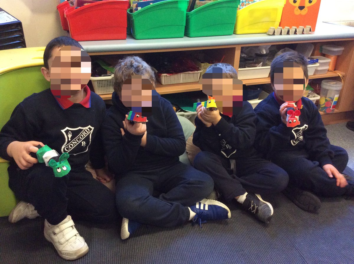 1/KZ enjoyed making colourful caterpillars using recycled materials! @ConcordPS #art #recycle