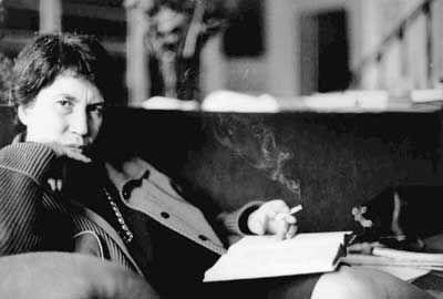 Women writers looking bored and holding a cigarette, part 46 in a series: Natalia Ginzburg