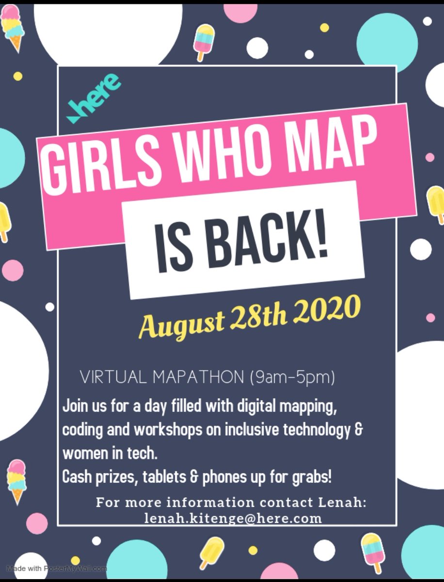 GKSS_VUT's tweet photo. Are You READY for the MAPATHON this year 📢📢
The aim of the Mapathon is to empower girls with GIS mapping and coding skills.
Learn about different mapping solutions that are available to you for your projects, and future apps
🔗https://t.co/PLUVqGCbYS
 #HEREMaps2020 #GirlsWhoMap https://t.co/LZuIqnWCpX
