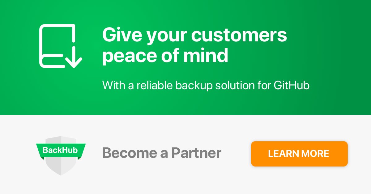 back_hub's tweet photo. 🚀 Today we launch the BackHub Partner Program!
Over 750 customers trust and rely on our GitHub backup solution, are you ready to get onboard? 👉🏽 https://t.co/G7g287Rq08
#backupandrecovery #GitHub #repository #git #channelpartners #partnerprogram #BackHub https://t.co/8qy9Bl8OG9