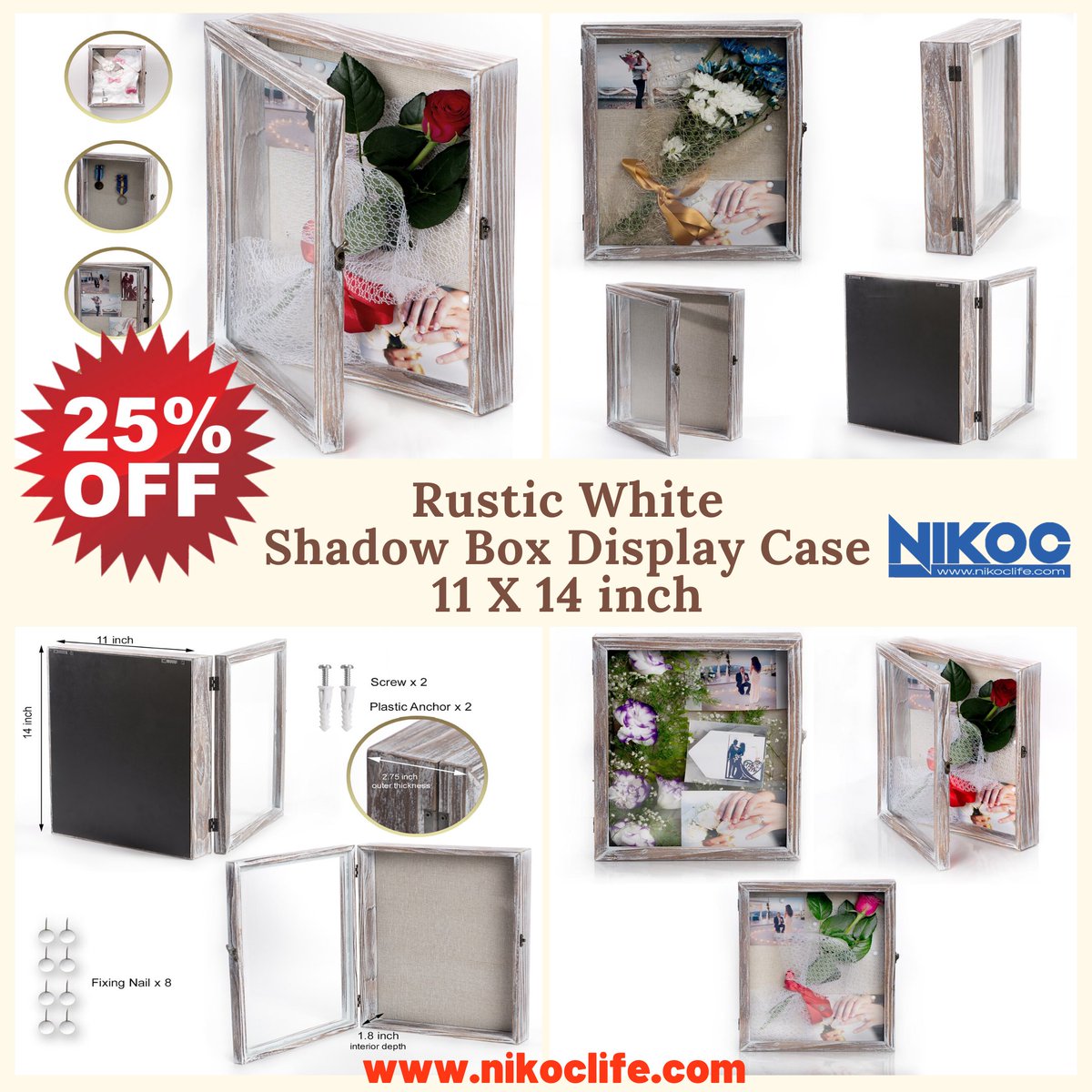nikoclife's tweet photo. Rustic White Shadow Box Display Case 11 X 14 Inch Wood Shadow Box Picture Frame with Linen Back Memorabilia Medals Flowers Magazine Graduation Wedding Baby Memory Box for Keepsakes
$29.99
https://t.co/Z7FkpxQ78R
#nikoc #shadow box #shadow box display case #shadow box frame https://t.co/8MJhZAONZA