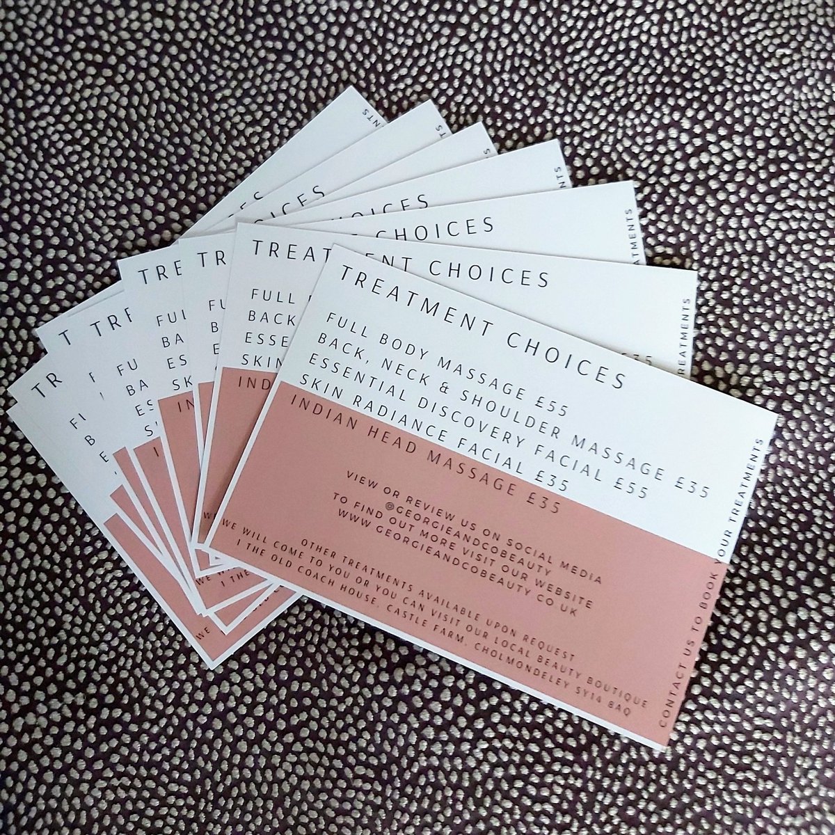 Why not make you're stay with us extra special &amp; opt to book one of these super relaxing in-house treatments care of 'Georgie &amp; Co. Beauty' 😍. Visit georgieandcobeauty.co.uk to book.
•
#traveltuesday #stayandpamper #cholmondeley #cholmondeleyarms  #SupportLocalBusinesses #treat