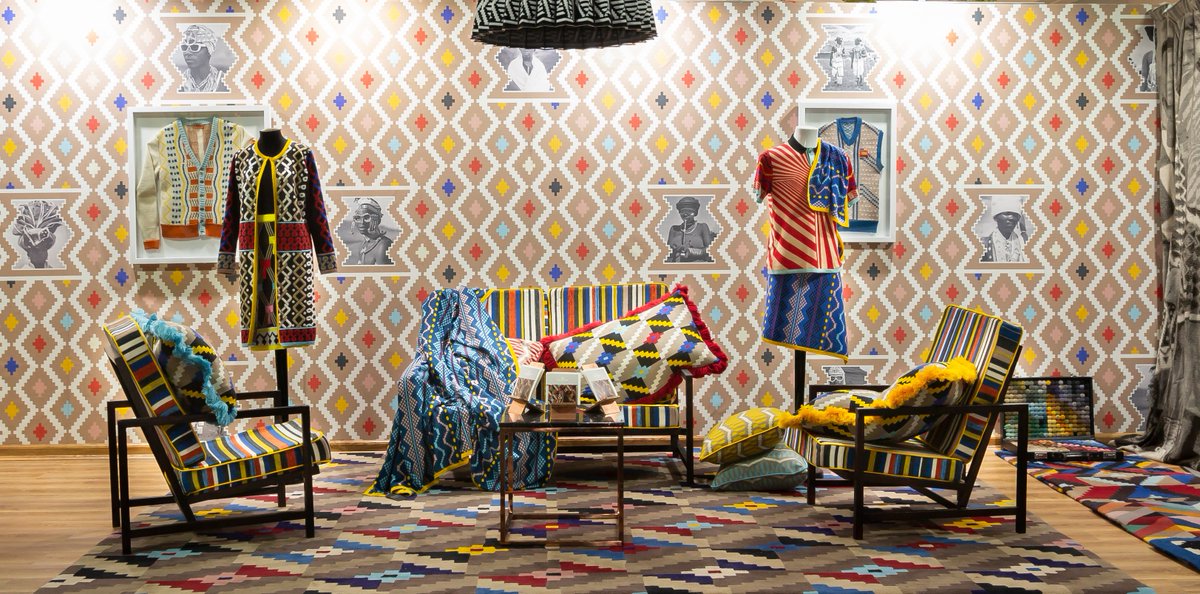 Platform_SA's tweet photo. #ThisIsMyPlatform @Platform_SA selected knitwear designer @LadumaNgxokolo to be feature designer at @100designsa last year. For the exhibition, he designed an exciting array of homeware items, imbued with his @MaXhosaAfrica brand's signature patterns. https://t.co/b6ACeeOC2s