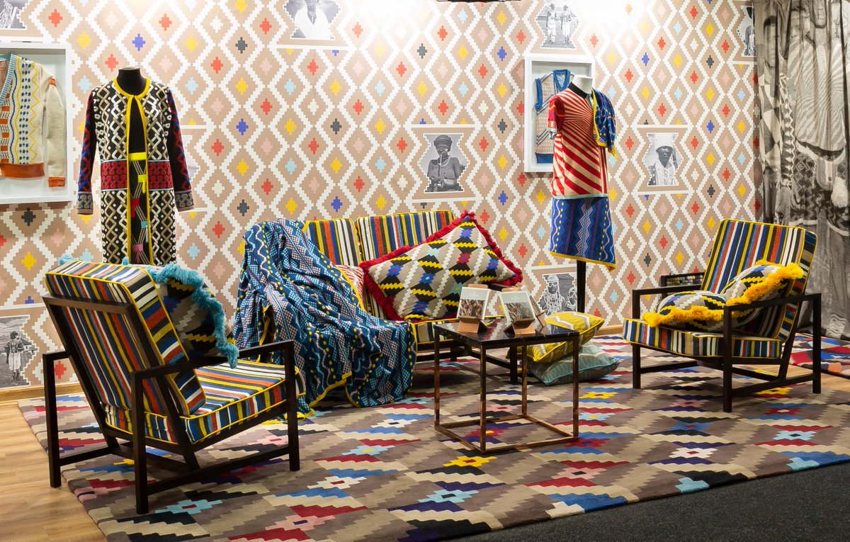 Platform_SA's tweet photo. #ThisIsMyPlatform @Platform_SA selected knitwear designer @LadumaNgxokolo to be feature designer at @100designsa last year. For the exhibition, he designed an exciting array of homeware items, imbued with his @MaXhosaAfrica brand's signature patterns. https://t.co/b6ACeeOC2s
