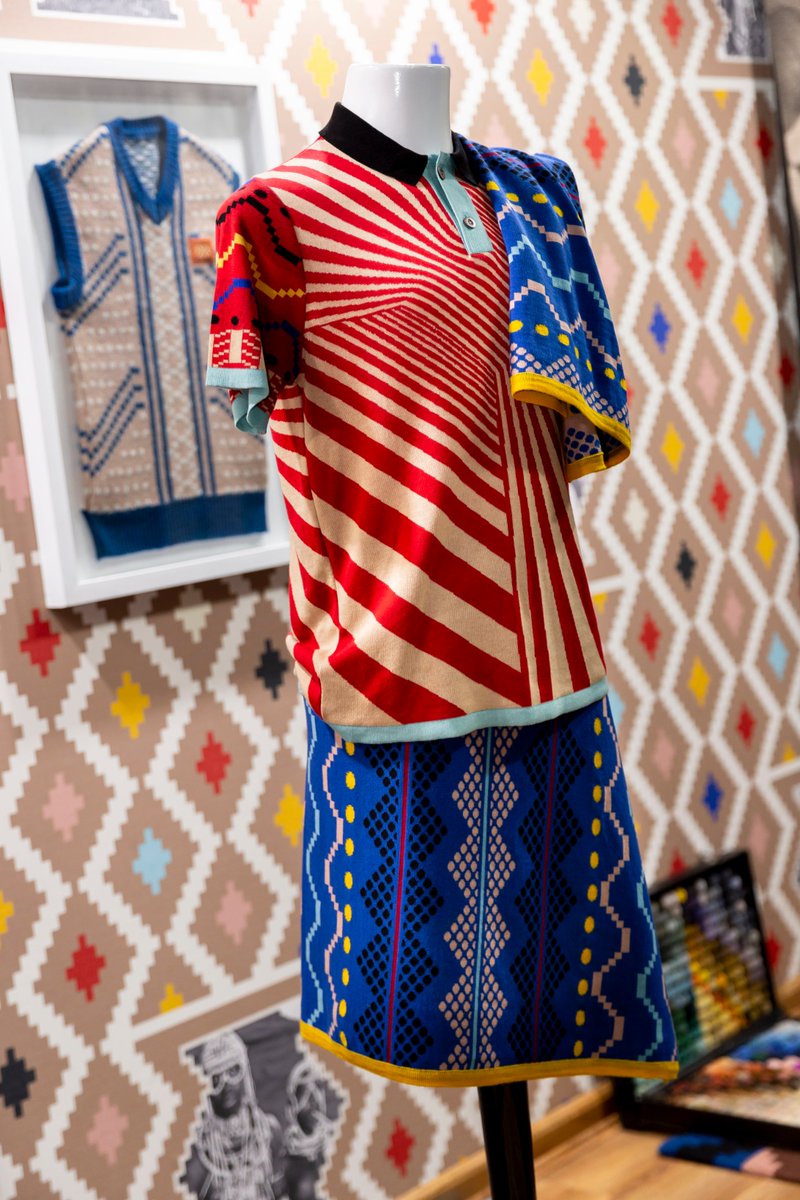 Platform_SA's tweet photo. #ThisIsMyPlatform @Platform_SA selected knitwear designer @LadumaNgxokolo to be feature designer at @100designsa last year. For the exhibition, he designed an exciting array of homeware items, imbued with his @MaXhosaAfrica brand's signature patterns. https://t.co/b6ACeeOC2s