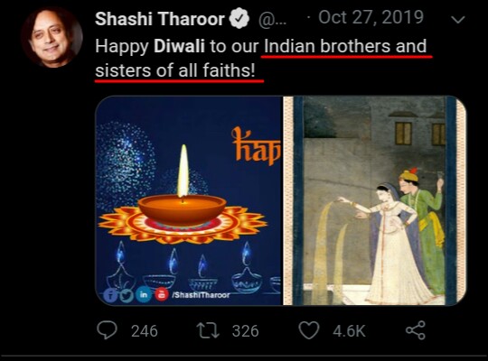 Now have a look how he wishes on festivals conveniently. On diwali he wishes all faiths. But on EID he only wishes Mu$lims similarly on EASTER he wishes only Christians. No moral lecturing, no lecturing on secularism because it is reserved for Hindu festivals only.instead ++