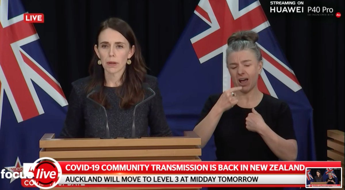 BREAKING: The whole of New Zealand now moves back to level 2 restrictions after new cases of  #Covid19 found in communityAuckland, where the 4 cases were found in one family, will face level 3 restrictions until midnight Friday