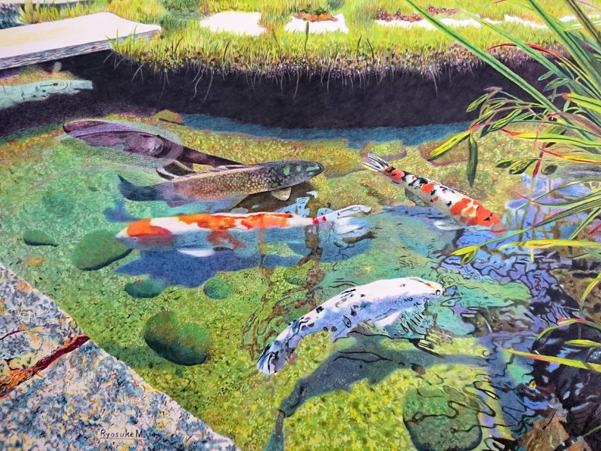 色鉛筆画 色鉛筆イラスト 風景画 イラスト アナログイラスト 絵描き 三賀 亮介 ミカ リョウスケ アルマ展 11 25 12 4の イラスト