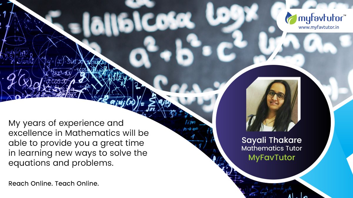 MyFavTutorIndia's tweet photo. With my guidance in Mathematics, you can be sure to understand the subject better and score well.
Connect with me directly at MyFavTutor ➡ https://t.co/eYVgBJBKzW
🌐 https://t.co/KxFfOGMFGR
#SayaliThakare #MathematicsTutor #OnlineClasses #TutorSearchPortal #MyFavTutor https://t.co/4mIH6TmFn7