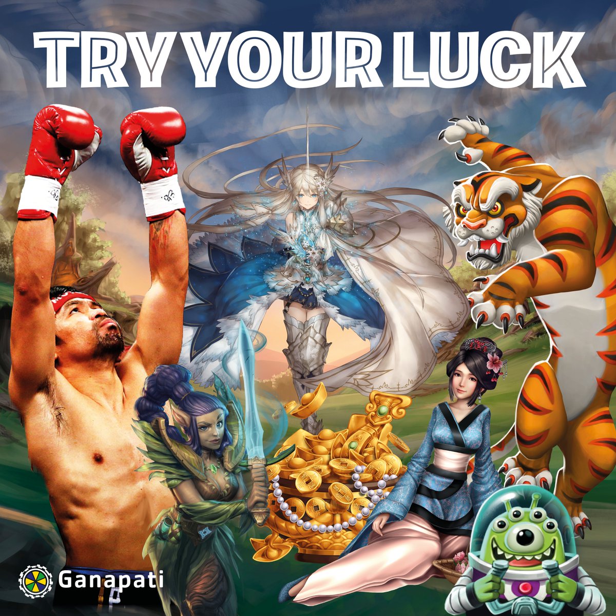 Ganapati have a wide selection of themes and styles of slots games!
Boxing greats, wild tigers, abducting aliens and fairy goddesses to name a few.
Why not try your luck and let us know what your favourite game is!

#GanapatiGaming #iGaming #SlotsofInstagram #SlotGames