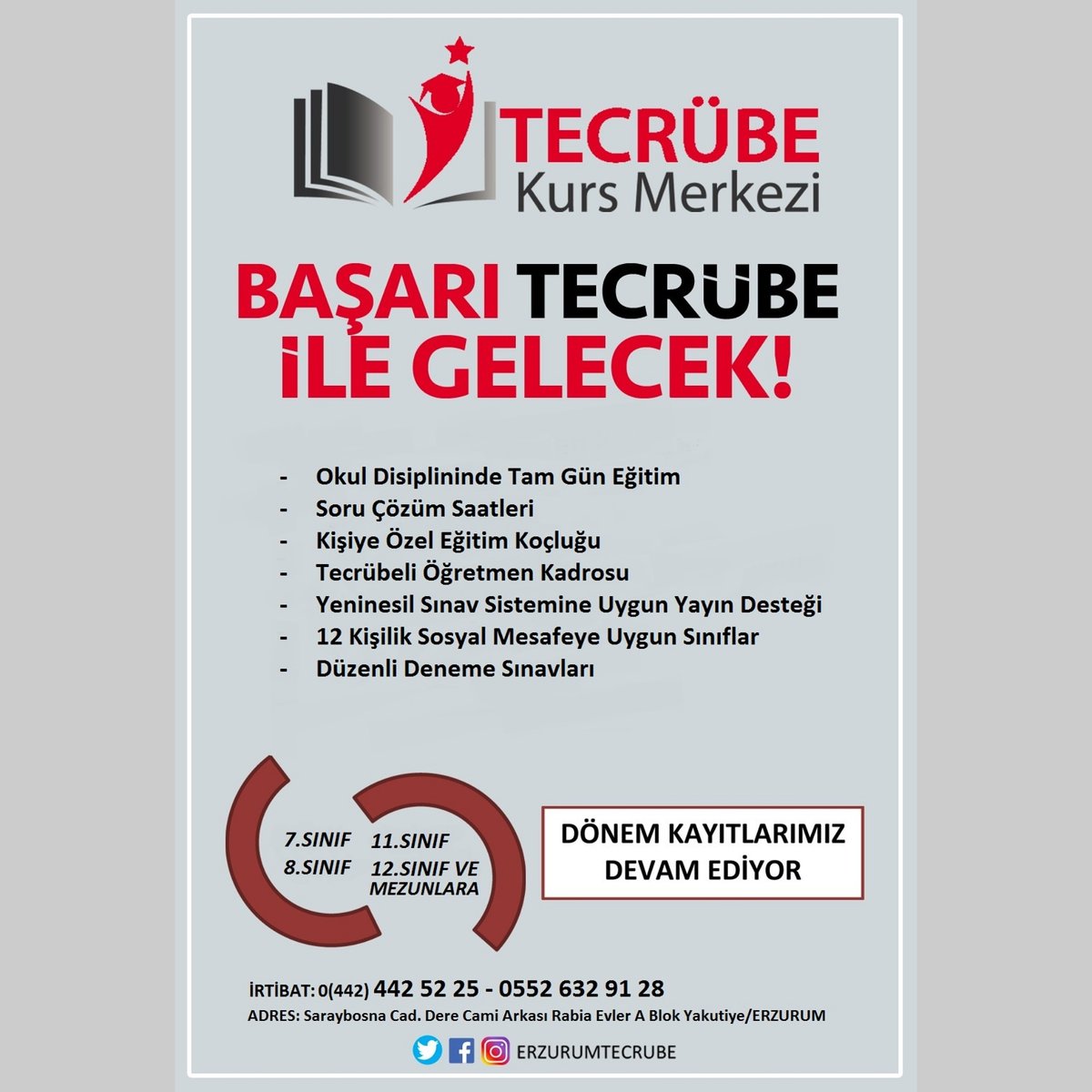 ErzurumTecrube's tweet photo. "Başarı Tecrübe ile Gelecek"
#erzurum #8sinif #fenbilimleri #lgs #ösym #paragraf #ingilizce #inkilap #lgstayfa #turkce #studygram #matematik #kitap #yeninesil #tecrübe #kurs #studyblogger #ozelkurs #motive #tyt #meb #yks #7sinif #lgsmatematik #eğitim #ayt #ertecrubekursmerkezi https://t.co/lWM69K1Ir3