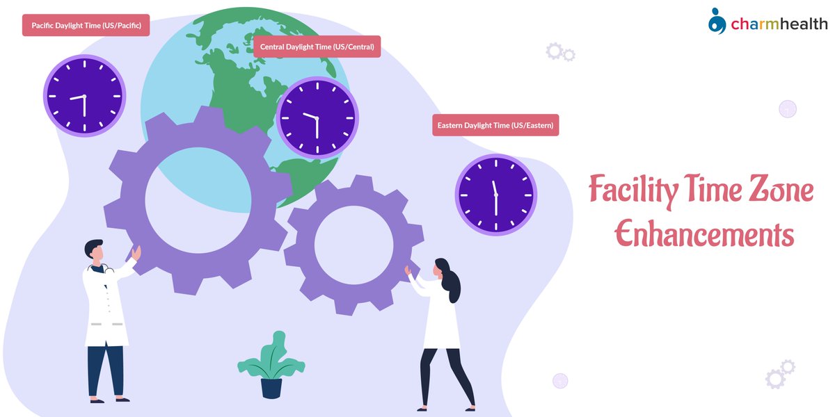 charmhealth's tweet photo. We are excited to share the enhancement we made in ChARM Calendar to support practices with facilities located in different time zones. Check how you can configure time zone of your facility - https://t.co/EfwKx86WPg
#TimeZoneSettings #CalendarEnhancements #ChARMEHR #WhatsNew https://t.co/JioJPoJ3BM