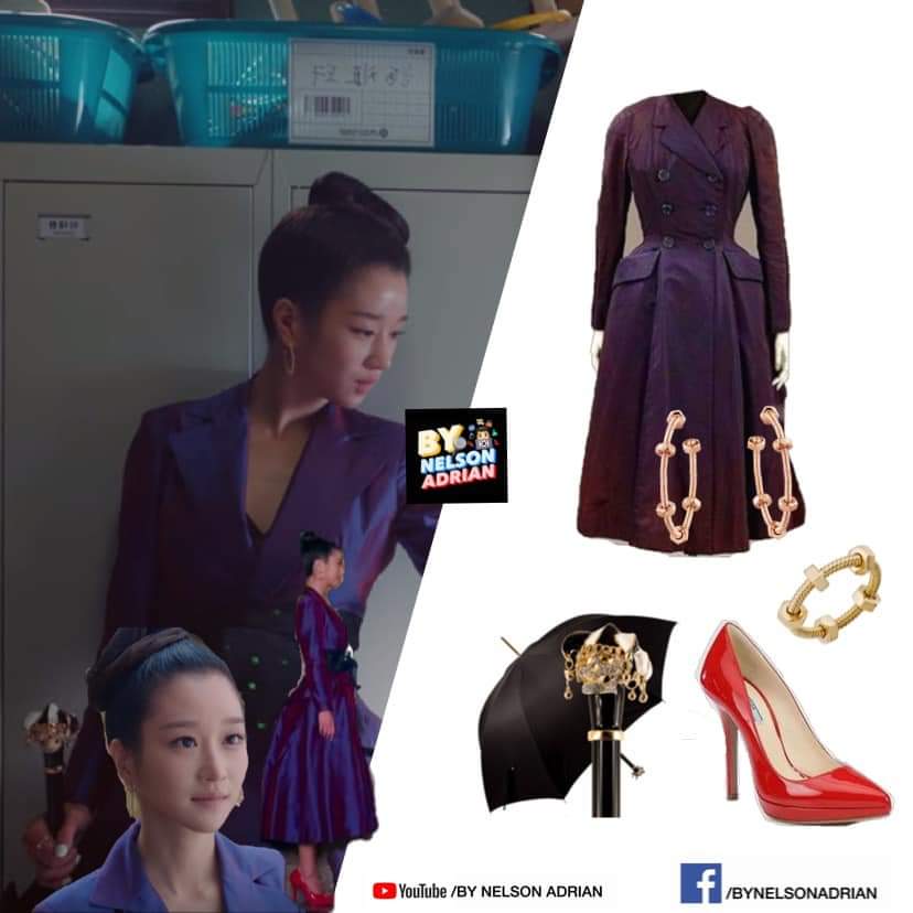 MY's Iridescent Vintage Dress fr DIOR -Price UnavailableEcru de Cartier 18ct rose-gold earrings fr CARTIER -P284,859.54Luxury Swarovski Jester Skull Umbrella fr PASOTTI -P27,749.05Red Patent Pumps fr PRADA (sold out) NelsonAdrian #KoMunYeongFashion  #SeoYeJi #IOTNBO