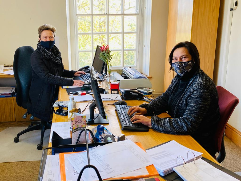 Avondalewine's tweet photo. Suzanne & Selmari, our financial team. Attending to our financial duties, fueled by coffee and compliments, doing an excellent job.
#Avondaleiwnesa; #IWD2020; #WOSA_ZA; #PaarlTourism; #FABER; #Ochra; #SaveMyLivelihood https://t.co/E6uO3VVMGv