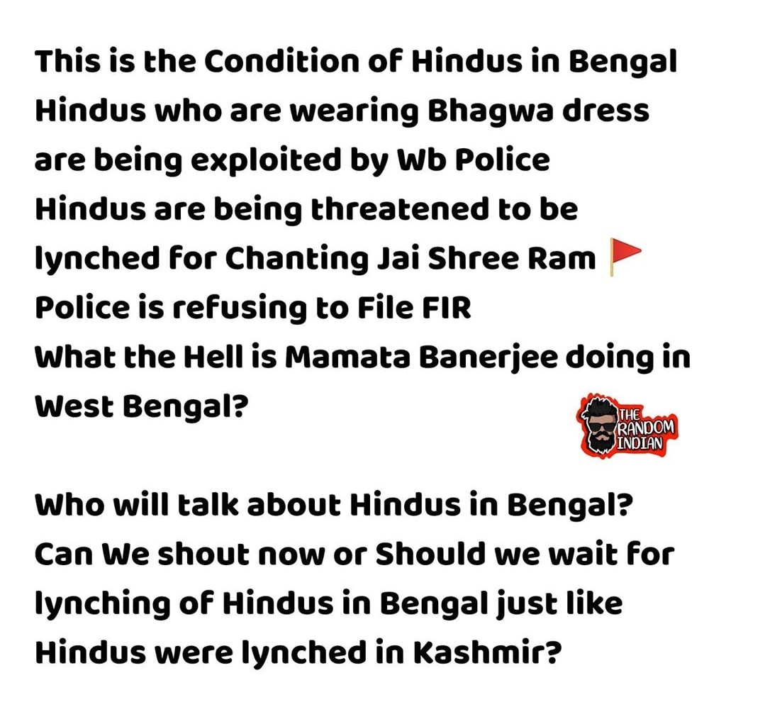 shiva (@shivabhau49) on Twitter photo images.app.goo.gl/EsiLqjwQm7x6Ge…
Pleass help Hindu of Bengal. 🙏🙏
<a href="/narendramodi/">Narendra Modi</a> <a href="/myogioffice/">Yogi Adityanath Office</a> <a href="/myogiadityanath/">Yogi Adityanath</a> <a href="/AmitShah/">Amit Shah</a> images.app.goo.gl/EsiLqjwQm7x6Ge…
Pleass help Hindu of Bengal. 🙏🙏
<a href="/narendramodi/">Narendra Modi</a> <a href="/myogioffice/">Yogi Adityanath Office</a> <a href="/myogiadityanath/">Yogi Adityanath</a> <a href="/AmitShah/">Amit Shah</a>