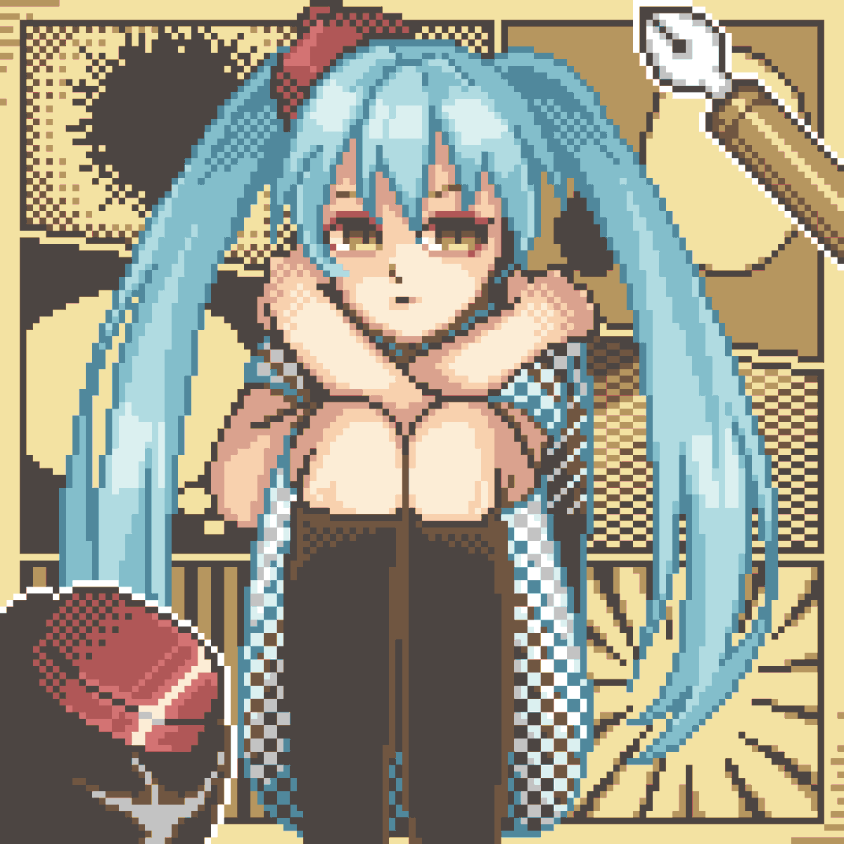 にゅーらいす 週刊少年バイバイ 初音ミク ピノキオp 久しぶりに聞いてみると歌詞の意味深さに感動しました Pixelart Dotpict ドット絵