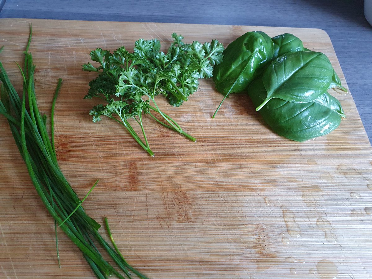 GeoBlac89's tweet photo. Lockdown growing has been a pleasure, fresh greens from the garden this morning for my tea tonight 😋 
#vegipatch #freshveg #growyourown #herbs https://t.co/S6pviBo3QQ