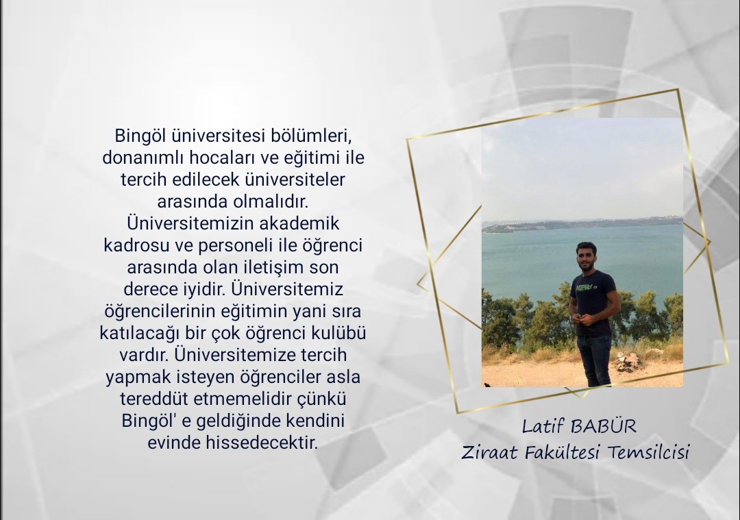 Tercih sürecinin  son günlerindeyiz. 
Öğrenci arkadaşlarımız sizler için görüşlerini yazdılar.📝
 Sizleri Bingöl Üniversitesine bekliyoruz.
#TercihimBingölÜniversitesi
@bingoledutr