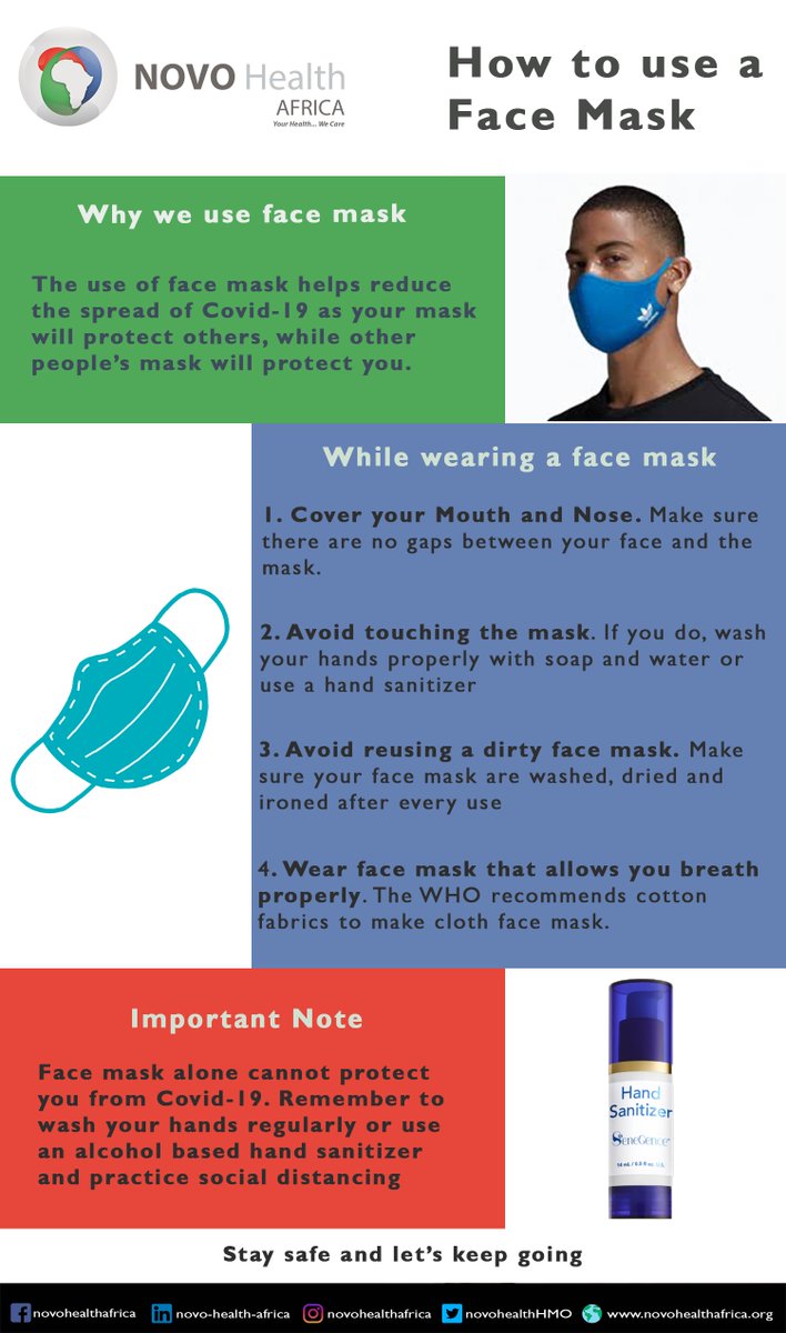 NovoHealthHMO's tweet photo. World Mask Week.... Mask Up Naija
#Novocares #NovoHealthAfrica #TuesdayMotivation #MaskedUpNaija https://t.co/kV7h3FkmAi