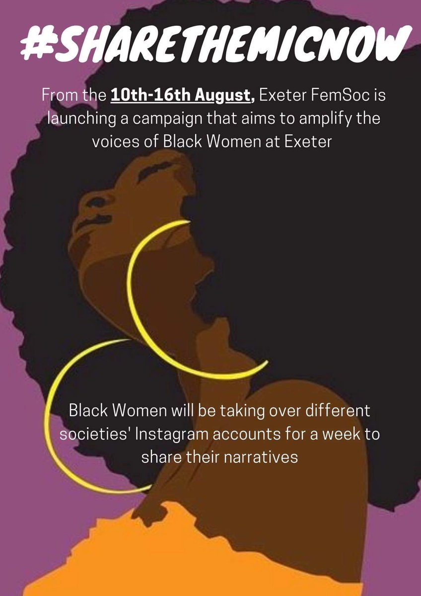 ExeVPLiberation's tweet image. Make sure to check out @ExeterFemSoc for this week's #ShareTheMicNow campaign on Insta!
