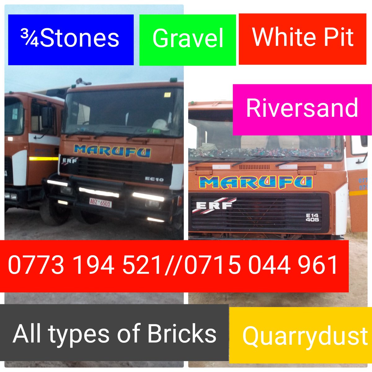 Enterprise263's tweet photo. RT @MuchemwaPatrick SAND SUPPLIER BUILDING EQUIPMENTS
For all your building materials 
Contact MUCHEMWA 0773 194 521
                                        0715 044 961
Current shopping center budiriro
5B Harare Zimbabwe https://t.co/qJy5tABpWu

#Enterprise263 #SupportLocalZW