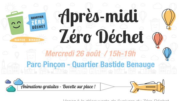 [#ZéroDéchet] #Evénement : Après-midi Zéro Déchet au Parc Pinçon ! Tout le projet se réunit avec 13 stands d’information, d’ateliers et d’animations. Buvette sur place.

En savoir plus : urlz.fr/dBKn

🔗 monquartierzz.org #Bastide #Benauge