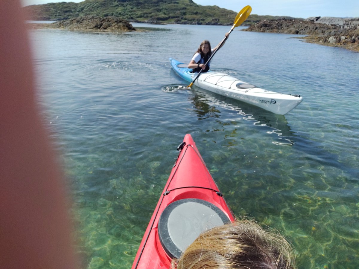 Sea kayaking in Arisaig, Highlands.

Water so clear. "Can we live here?", said one of the girls.
