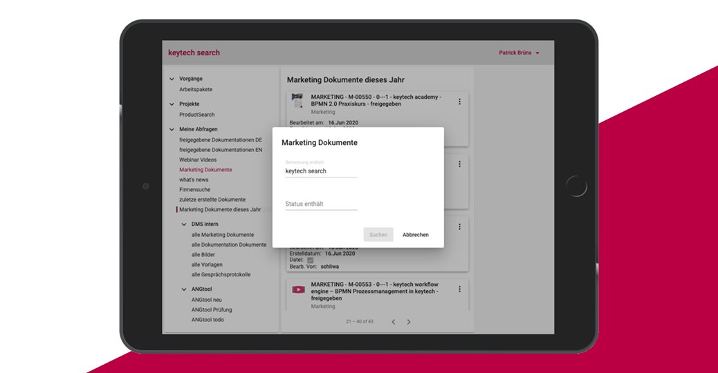 keytechSoftware's tweet image. keytech search bietet einen einfachen und plattformunabhängigen Weg, um  Informationen aus keytech, einer breiten Gruppe von Usern im gesamten Unternehmen bereitzustellen.
Weitere Informationen zu der unserer neuen Web-App haben wir hier bereitgestellt:
keytech.de/loesungen/keyt…
