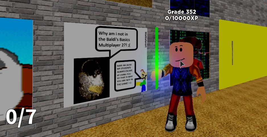 codes to grade up in baldis basics multiplayer roblox