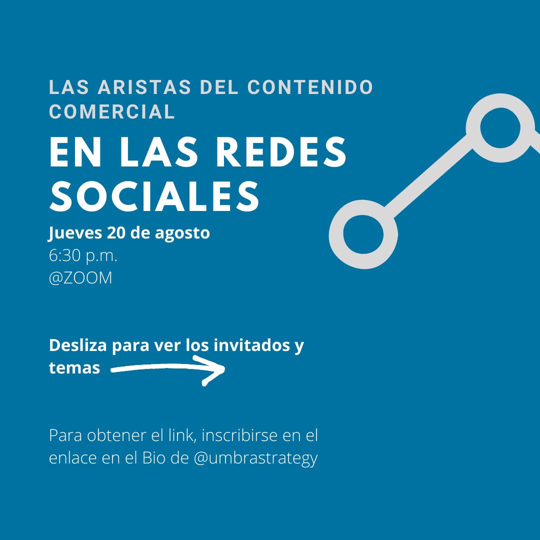 UmbraStrategy's tweet photo. Los invitamos a participar en el primer workshop de nuestro proyecto #UmbraAcademy donde trataremos Las Aristas del Contenido Comercial en las Redes Sociales con para inscribirse ingresar a este link: https://t.co/wYDv3RipGr https://t.co/QLRjFIKEGP