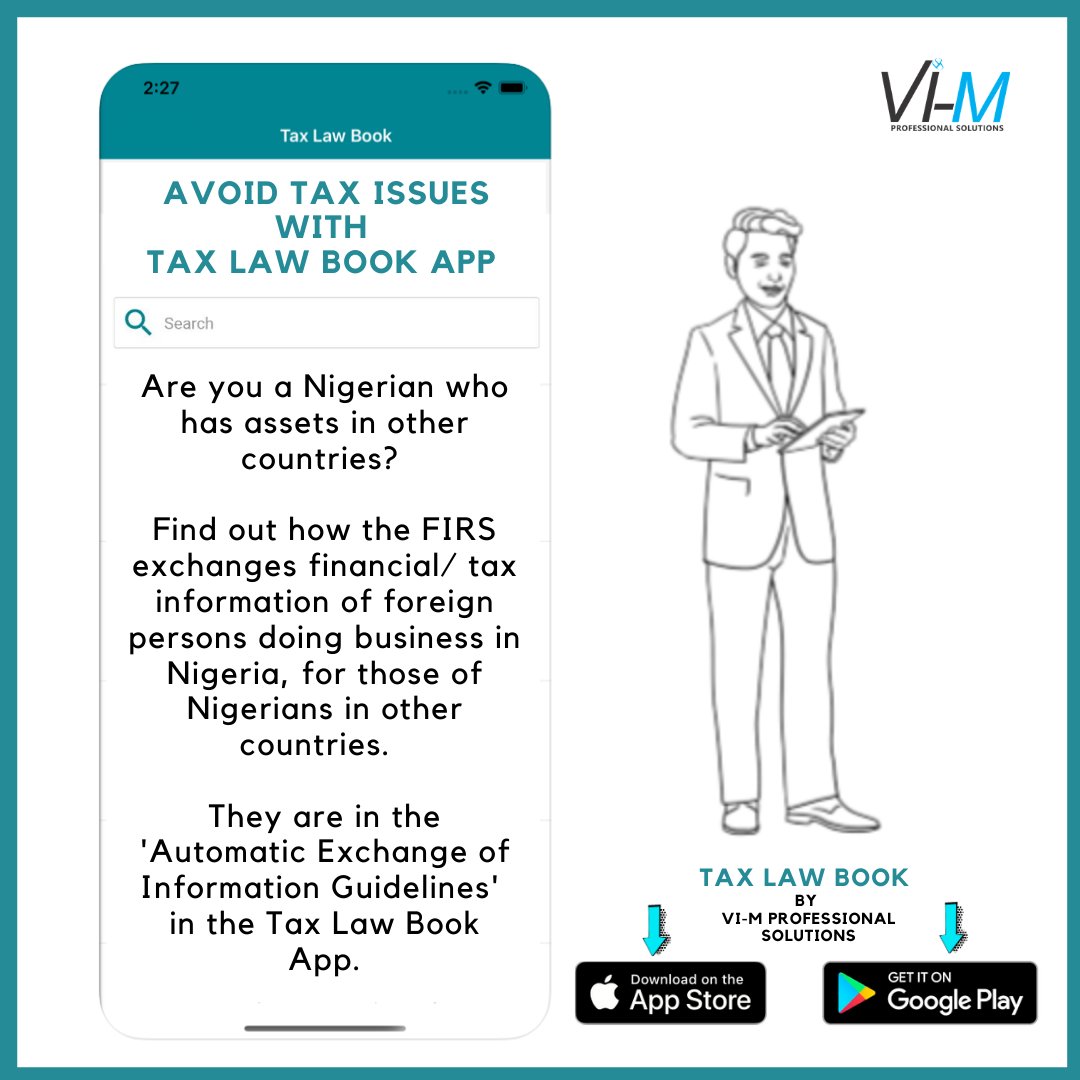 Vi_M__'s tweet photo. Your Tax issues can be avoided when you get a grasp of what the tax law says. Learn Tax laws with our easy to navigate Tax law book app.
===
#ViMprofessionalsolutions
#Taxlawbookapp
#Learntaxonthego
@mnmonwu
@NigerianTaxLady https://t.co/4QQzi3xGlk