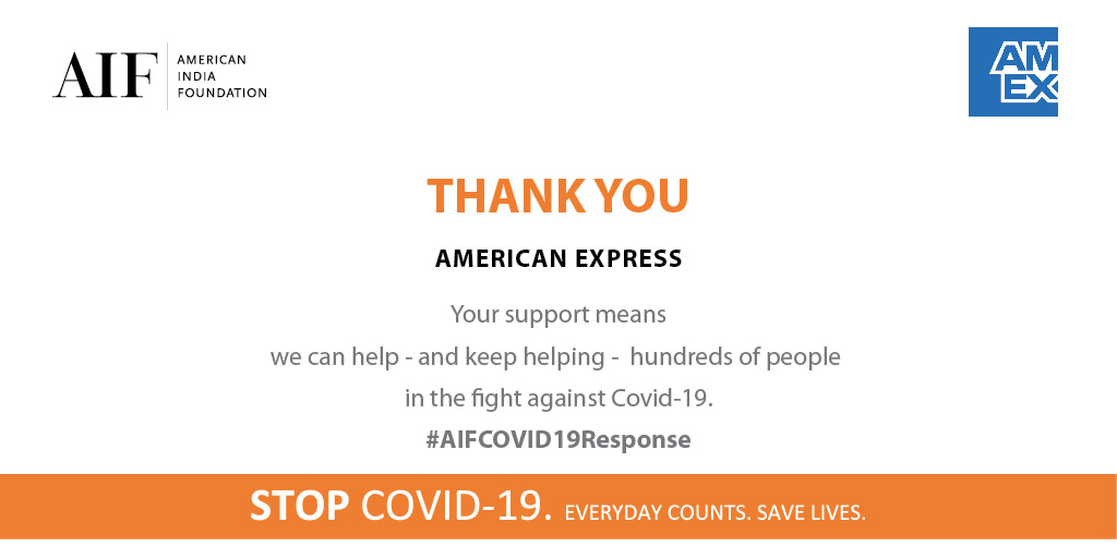 AIFoundation's tweet photo. Thank you @AmexIndia for your thoughtful #COVID19 response & for choosing American India Foundation as a valued partner to provide PPE kits for doctors & health workers treating COVID patients in government healthcare facilities in #Bangalore & #Mumbai.
#RebuildingLives https://t.co/xhgO0d2h6r